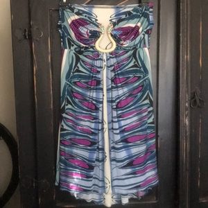 Sky strapless snake cut out dress